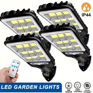 2/4Pcs Outdoor Solar LED Wall Lights, 72/108 COB Super Bright, Remote Control, 3 Lighting Modes, IP44 Waterproof Motion Sensor, for Garden, Courtyard, Porch, Garage, Festival Gift