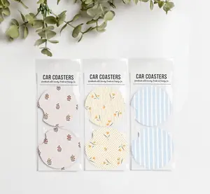 Spring Car Coasters Set of 2 – Absorbent Neoprene Cup Holder Coasters for Cars, Trucks & SUVs,