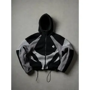 Y2K Color Block Fleece Jacket | Cozy Oversized Hoodie