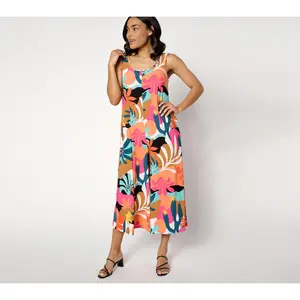 Attitudes by Renee Regular Como Jersey Wide-Leg Crop Jumpsuit