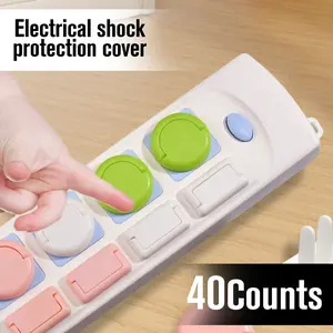 40 Counts Electric Plug Protectors, Electrical Protector, Safety Improved Safety Plug Covers - Random Color