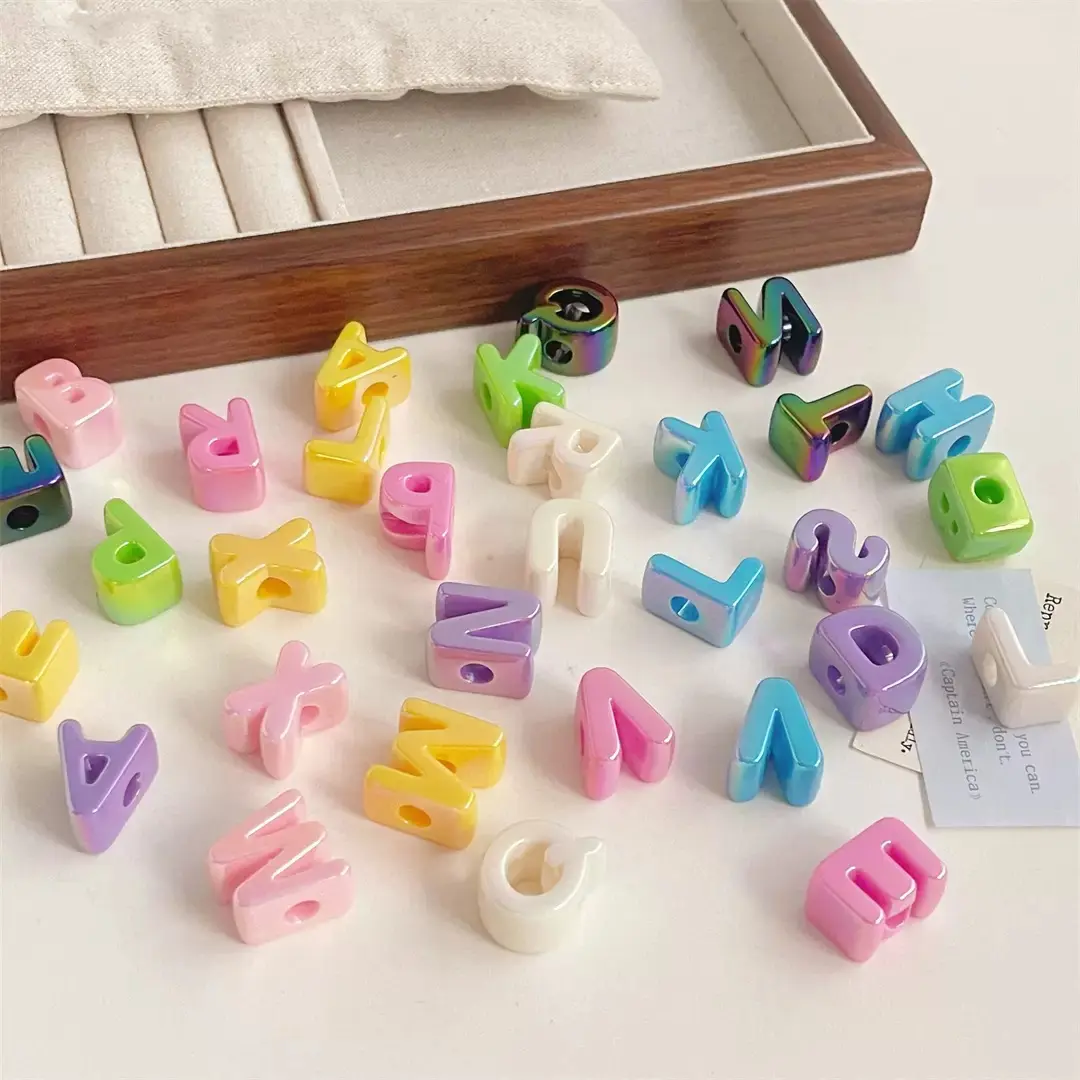 100pcsColorful Alphabet Beads for Jewelry Making - Assorted Letters in Bright Colors - Perfect for DIY Projects and Craft Supplies