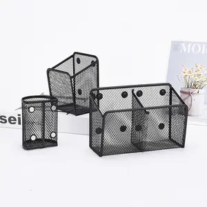 Magnetic Pen Holder, Mesh Stainless Steel Pencil Basket, Metal Writing Tool Organizer, Suitable for Whiteboard, Blackboard, Kitchen, Home Office