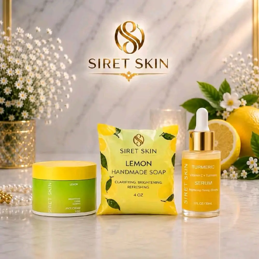Lemon Soap, Face Cream & Turmeric Vitamin C Serum Set