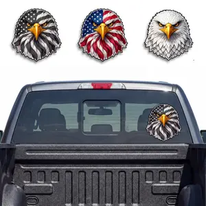 3 PCS Eagle Eyes USA Flag Decal – Patriotic American Flag Window Sticker, Bald Eagle for Pickup Tailgate, Car, Laptop, Cooler, American Pride Accessory
