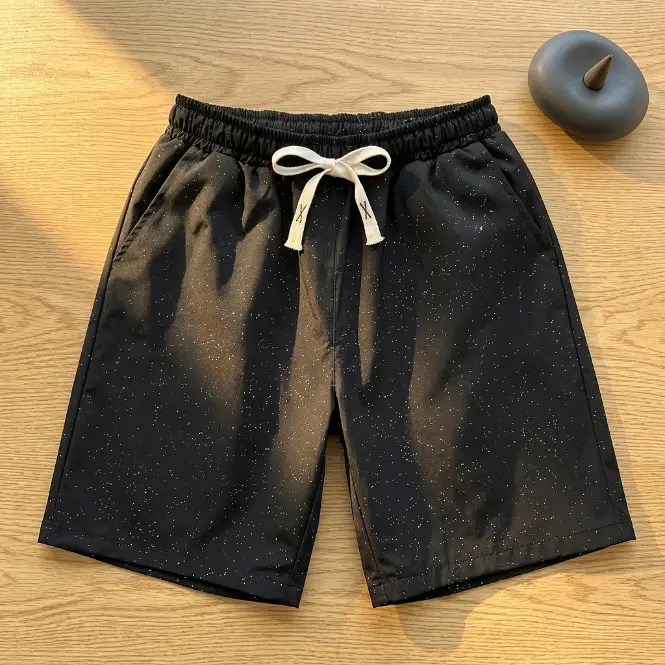 Men's Starry Glow Glitter Drawstring Shorts - Athletic Fit, Lightweight Fabric, Pockets, Sparkly Streetwear for Gym, Casual Wear