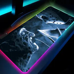 Jason Voorhees Halloween Horror Mouse Pad Rgb Xxl Laptop Mat Gaming Mousepad Backlit Keyboard Gamer Girl Table Pads Desk Gaming Accessory Desk Accessories