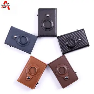 ApexSportGear PU Leather AirTag Card Holder Case, RFID Blocking Anti-Lost Anti-Theft Slim Wallet, Credit Card Protector with Tracker Compartment, Secure Lightweight Case for Daily Travel