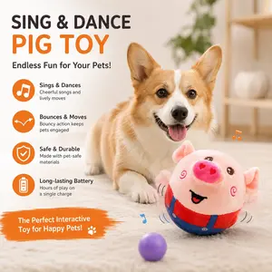 Bored dog? This singing, dancing, interactive pig toy can keep them busy all day!Singing & Bouncing Piggy: An Interactive Plush Toy to Keep Your Dog Entertained -Singing & Bouncing Interactive Plush Dog Toy 🐷🐰