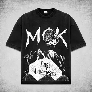 Retro 90s Machine Gun K T-Shirt Acid Washed, Machine Gun Lost American Tour 2026 Tee, Vintage Rock Music Graphic, Oversized Heavyweight Tee for Men Women, Old School Rock Apparel, Nostalgic Concert Fan Gift