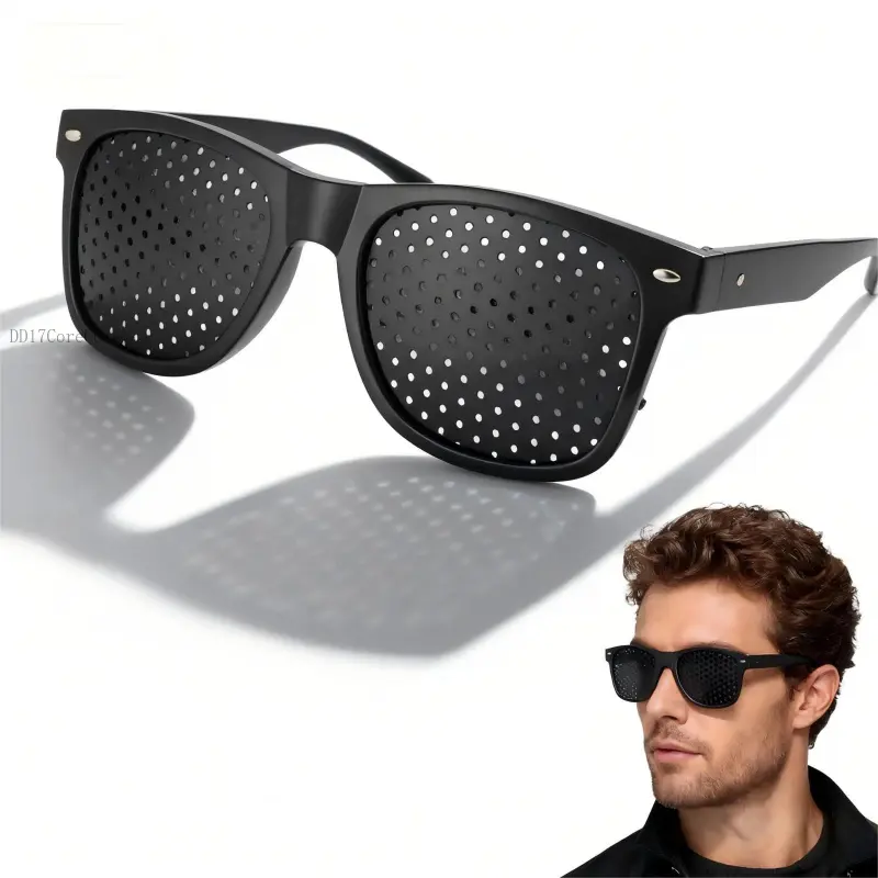Vision Correction Fine Hole Glasses for Eye Strain Relief, Anti-Fatigue Pinhole Glasses with Durable PC Lenses, Portable & Lightweight Design for Daily Use, Computer Work, Reading, and Travel, Pinhole EyeglassDD17CoreComet