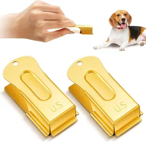 2 Pieces Brass Dog Training Clicker Signaling Puppy Cricket Metal Dog Clicker for Puppy, Cat, Potty, Bird, Horse, Pet Trainer Owners Versatile Training Tools, Behavior Aids(Gold)