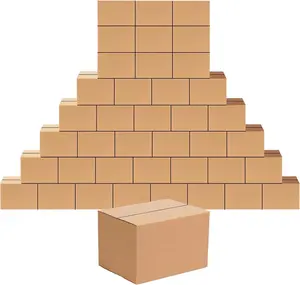 40 Pack 8x6x6 Inches Brown Corrugated Cardboard Shipping Boxes for Packing Moving Mailing Durable and Versatile