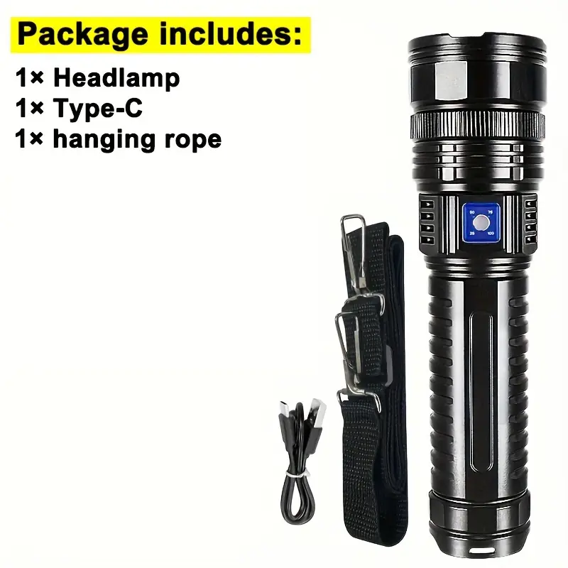 Brand New Most Powerful LED Flashlight Tactical Rechargeable Flashlight Built-in 3000MAh Battery Remote Spotlight Torch with Cob Lamp backtoschoolshopping