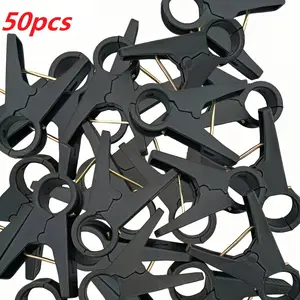50pcs Reusable Black Garden Twine Ties - Durable & Lightweight Plant Support for Tomatoes, Cucumbers, Peppers | Ideal for Greenhouse and Outdoor Gardening | Sturdy Twine Grip, Garden Plant Support | Twine Support Holder | Lightweight Twine Ties