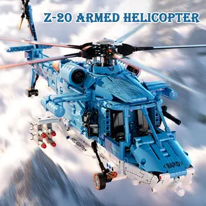 【1494pcs Power version】 J-20 Helicopter Building Block Assembly Creative Gift