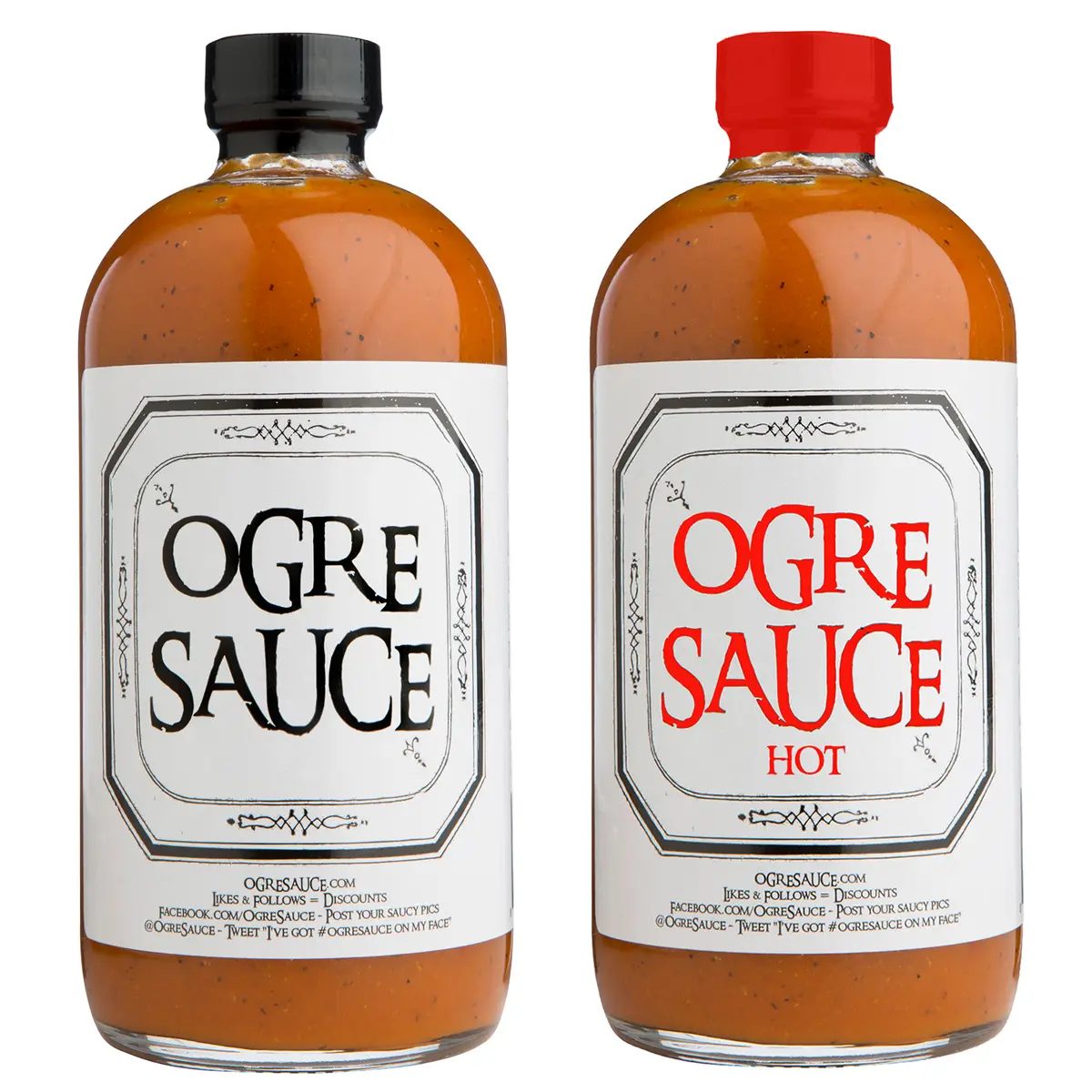 Ogre Sauce HOT&NOT 2-Pack Craft BBQ Sauce - Flavor- blend of South Carolina mustard, Western North Carolina tomato, and Eastern North Carolina vinegar