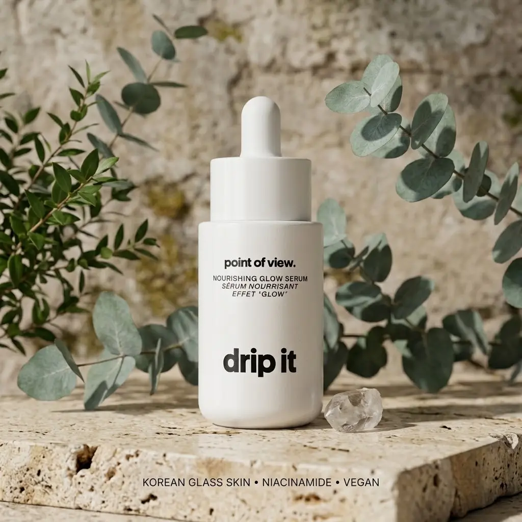 Point of View Drip It Nourishing Glow Serum - Niacinamide Hydrating Face Serum for Korean Glass Skin & Dewy Radiant Moisture (Vegan, 1 fl oz / 30 ml)