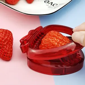 Strawberry Slicer, Fruit Divider, Strawberry Stem Remover, Stainless Steel Fruit and Vegetable Cutter - Creative Kitchen Small Tool