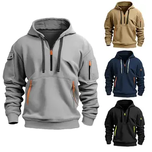 Dropped Shoulder Hooded Sweatshirt Men's Plus Size Loose Pullover Fashion Sweatshirt