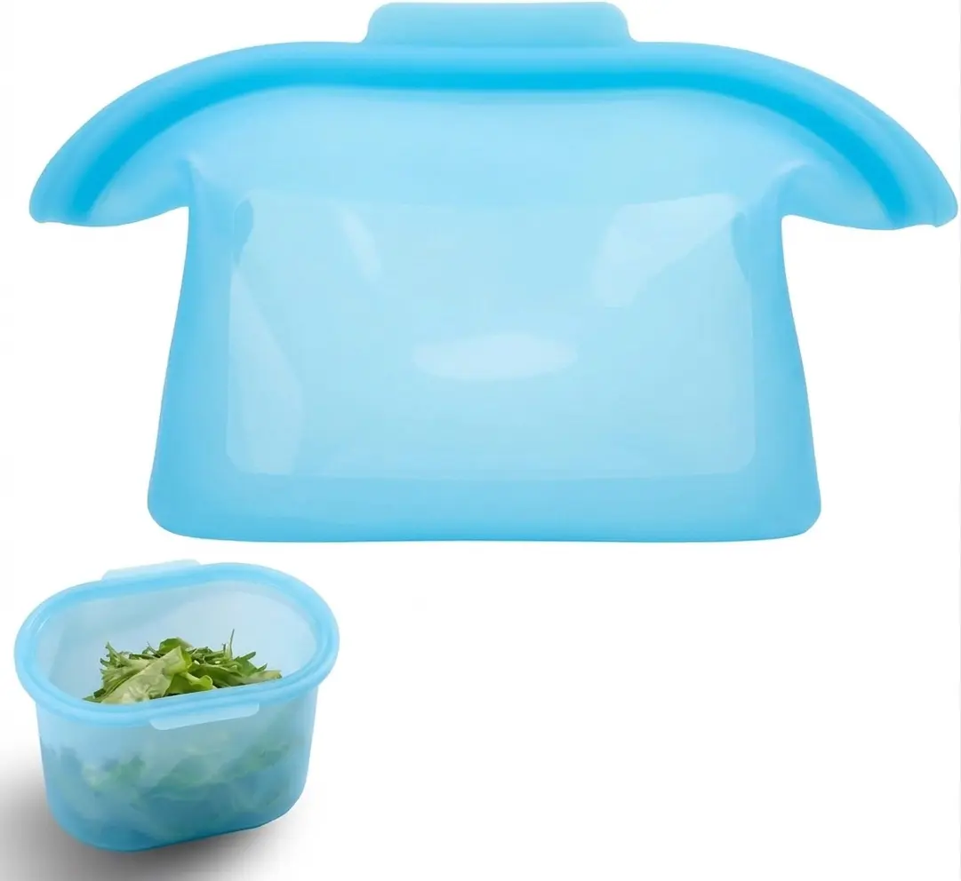 Silicone Storage,Silicone Food Storage Bags, Spliceable, wide opening, Reusable Silicone Storage Bags, High-Temperature Resistant, Leak-Proof, Microwave and Dishwasher Safe