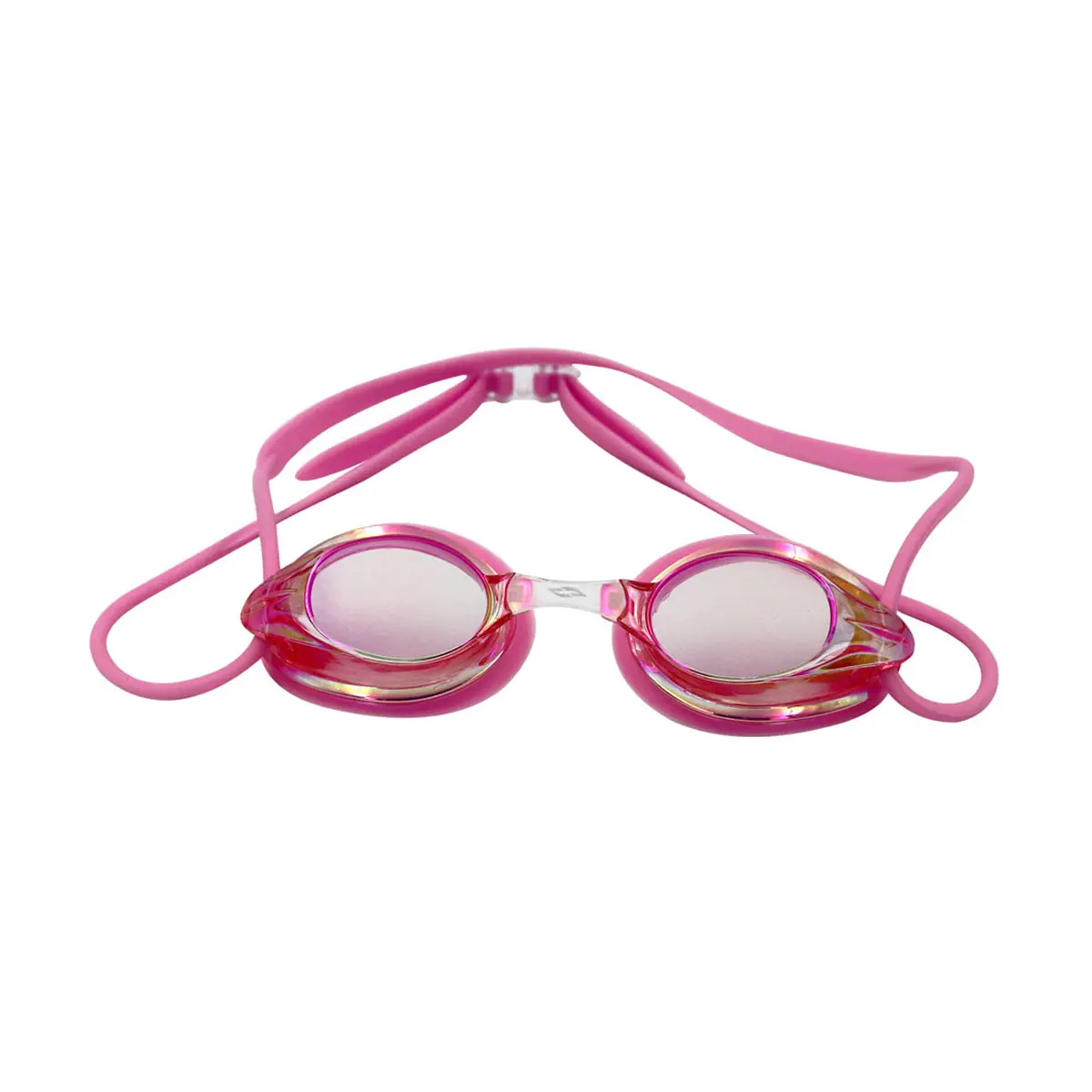 Unisex Sports Goggles for Swimming, Pink Pearl Design with Mirrored Lenses & Interchangeable Bridge for a Comfortable, Secure Fit, Mirror Lens, Adjustable, Swim Goggles