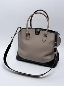 Pre-owned MOYNAT Leather Tote Bags Joséphine MM Taurillon Grained Handle Handbag Tourterelle Tote Bag 2Way ZS001MY