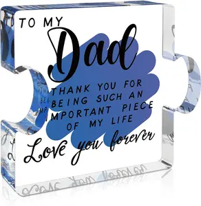 Dad Gifts, Dad Birthday Gift, Gifts for Dad Thanksgiving Christmas Valentine's Day, Father's Day Gifts, Best Dad Ever Gifts Idea From Daughter Son,Unique Dad's Acrylic Block Puzzle Cool Present