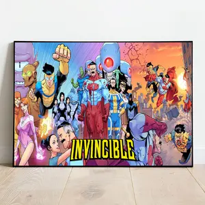 Invincible Epic Battle of Heroes Unframed Poster Canvas High-Quality Product – Perfect for Office Wall, Studio, or Fan Display
