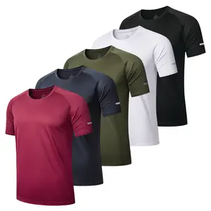 Men's Short Sleeve Shirts Summer Plain Crew Neck Reflective Design Sports Springtok Tee Top Casual Quick Drying Back To School Workout Slimming Top Active Sportswear