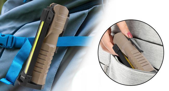 Rechargeable Flashlights, LED Work Lights with Magnetic Base & Hanging Hook, 180°Rotate, 5 Modes,  Work Light Mechanic Flashlight, khaki