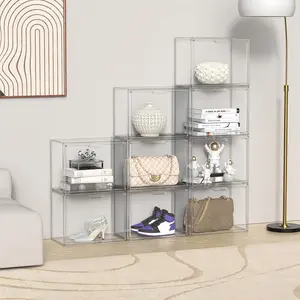 Transparent Acrylic Storage Box, Magnetic Closure Handbag Organizer, Dustproof Container for Books, Collectibles, Cosmetics