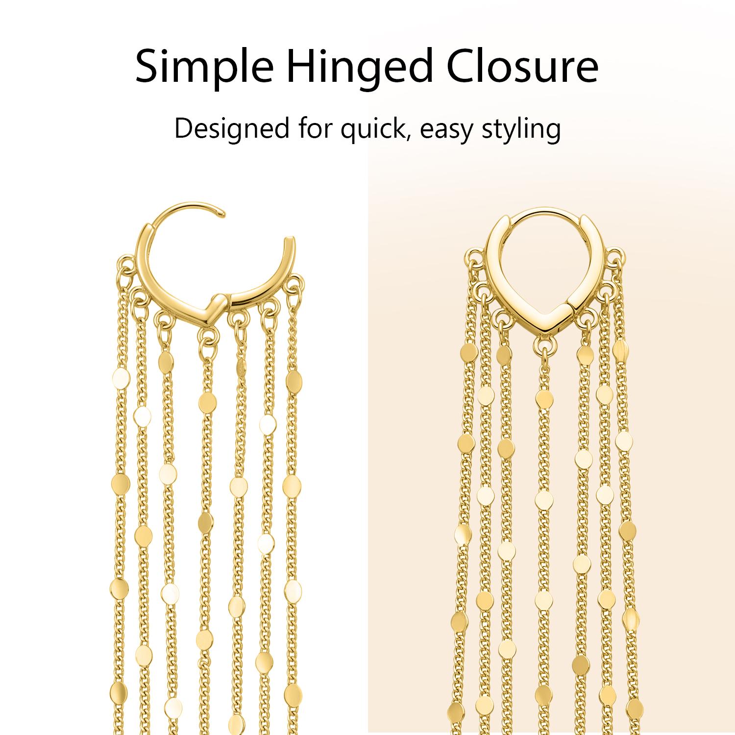 Women's 2Pcs Plated Metal Long Chain Threaded Tassel Earrings - Hypoallergenic, Lightweight Statement Jewelry for Bride Party, Ideal Mother's Day Gifts