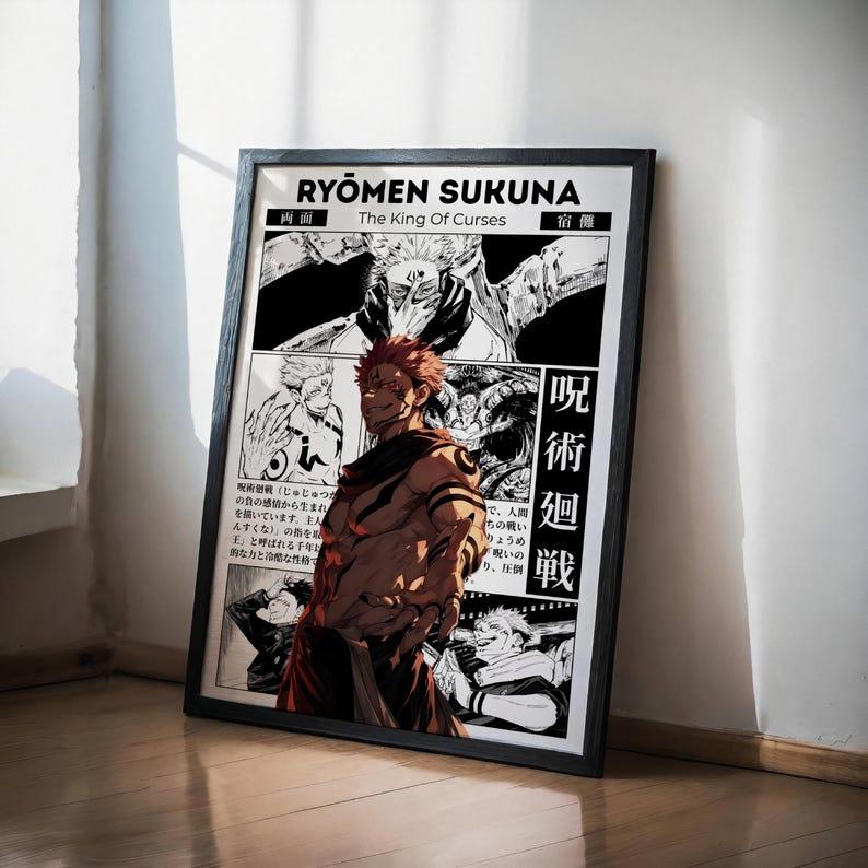 [SALE OFF 35% + FREESHIP] Ryomen Sukuna Jujutsu Kaisen Anime Poster, Manga JJK Wall Artwork Prints, Home Decor Gift