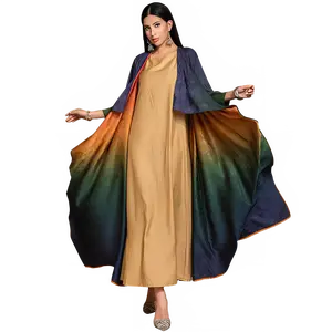 Reversible Kimono Cardigan Ramadan Dubai Abaya Gradient Color Jalabiya Eid Muslim Dresses Women Turkey Kaftan Kebaya Femme Robe