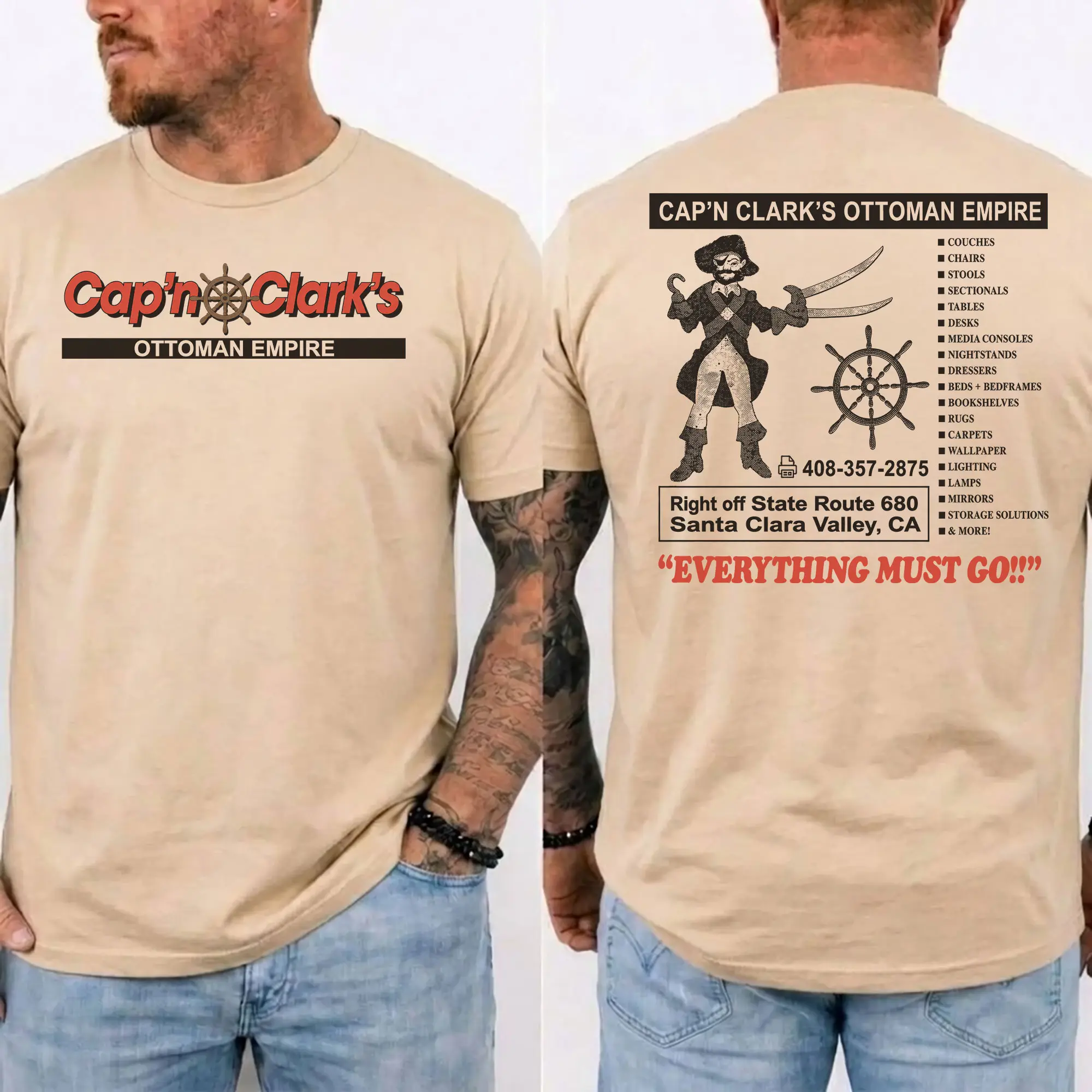 Cap’n Clark’s Ottoman Empire 2 sides shirt, Ottoman Empire Horror Movie Tee, Vintage Backrooms Movie Inspired T-shirt, Shirt Gift for Fan