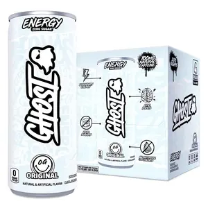 Ghost Energy Drink OG Original Clean Citrus Flavor Sugar-Free Performance 16 fl oz Cans Pack of 4 Zero Sugar Vegan Friendly Natural Lemon Lime Notes