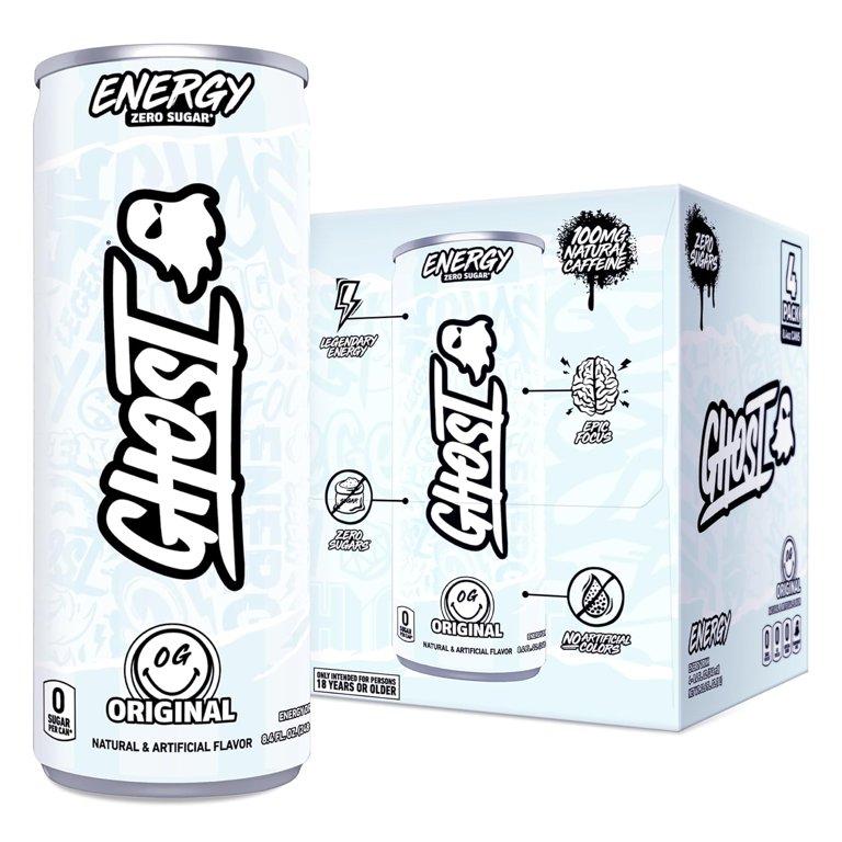 Ghost Energy Drink OG Original Clean Citrus Flavor Sugar-Free Performance 16 fl oz Cans Pack of 4 Zero Sugar Vegan Friendly