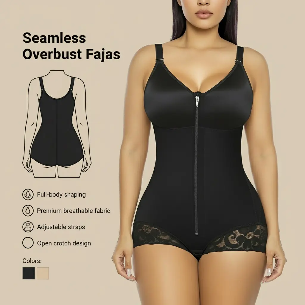 Quriov Seamless Overbust Fajas Colombianas for Women Tummy Control Brief Shaper