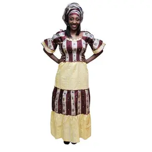 Unique African Print and Dry-Lace Senegalese Dress-DPTW536