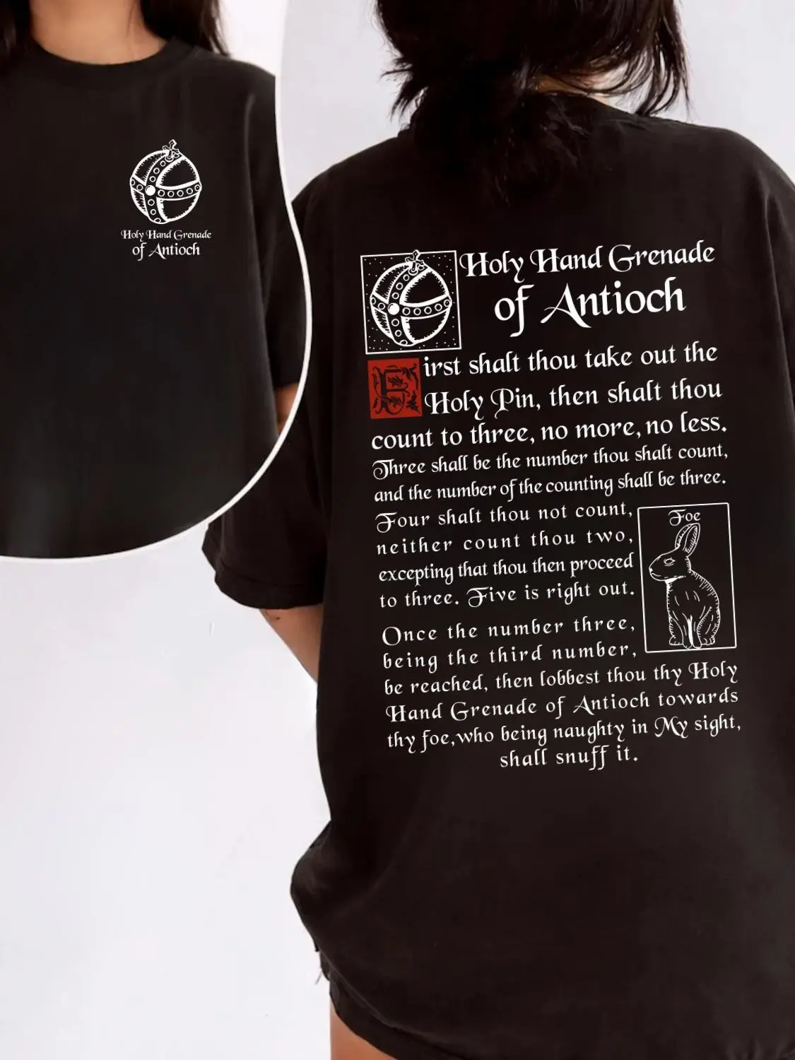[100% Cotton] The Holy Hand Grenade Of Antioch T-Shirt, Holy Hand Grenade Graphic Tee, Funny Medieval Meme Shirt, Retro Vintage Fantasy Tshirt, Weirdcore Y2K Graphic Tee, Casual Short Sleeve Shirt, Geek Gift For Fantasy Fans