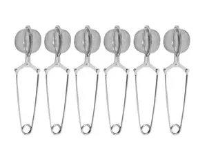 Pack of 6 Tea Infuser with Handle, Tea Strainers for Loose Tea, Fine Mesh Tea Ball Filter Tea Diffusers Steeper for Loose Leaf Tea, Spices, Seasonings