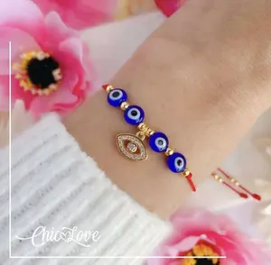 Zirconia Evil Eye Bracelet, Nazar Bracelet, Red String Bracelet, Kabbalah Bracelet, Blue Evil Eye Bracelet - Fashion Accessory