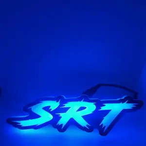 LED EMBLEMS/BADGES 305CarbonCustoms RGB Flow  And Solid Color LED Emblems for s r t, hell cat, scat pac and more  with Dynamic Light Effects & Smartphone Control - Premium Quality Upgrade