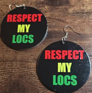 Respect My Locs (Black) Earrings - Lightweight Design on Both Sides