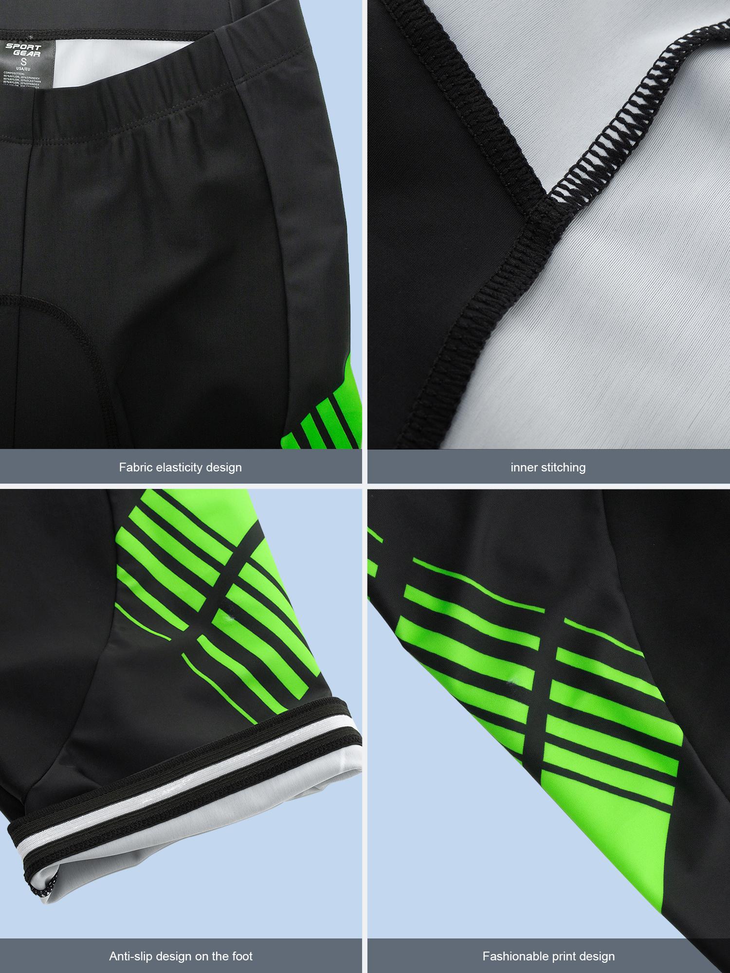 1-pack men’s 4D breathable quick-dry anti-curl cycling shorts with thickened padding—road and mountain bike outdoor sports style