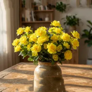 Lifelike Camellia Artificial Flowers, UV Resistant Fabric Bouquet, Decorative, Ideal for Outdoor & Indoor Decor, Suitable for Garden/yard/patio