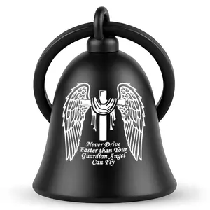 Guardian Angel Motorcycle Bell – Ride Safe Biker Gift | Never Drive Faster Than Your Guardian Angel Can Fly | Guardian Bell for Motorcycle Riders