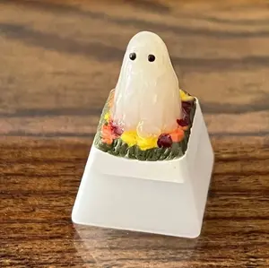 Ghost Keycap, Cute Ghost, Artisan Keycap, Handmade, Keycap, Goblin Core, Spooky, Halloween, Fall Arsthetic