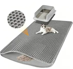 Extra Large Honeycomb Dual-Layer Cat Litter Mat, EVA Waterproof Litter Trapping Mat, Non-Slip, Urine-Proof & Easy Clean Floor Protector for Cat Litter Box outdoorfun